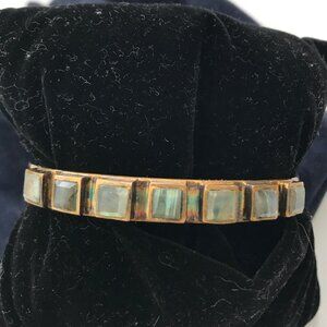 KAREN LONDON 24KT GOLD PLATED BRACELET GOLD GRAY CUFF